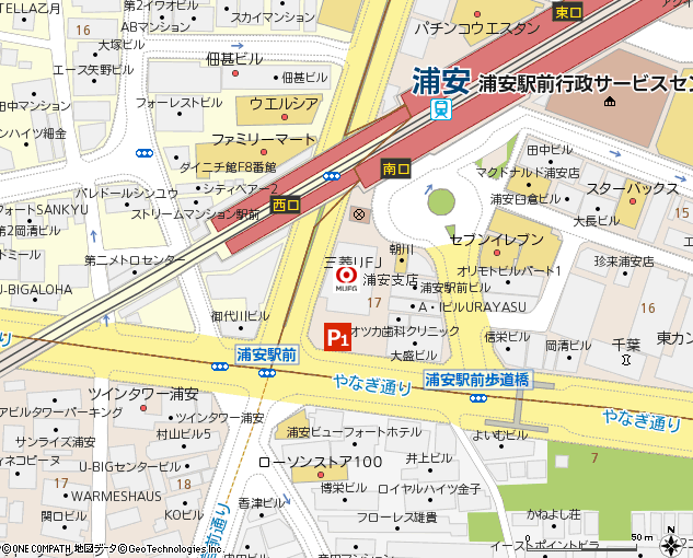 浦安支店付近の地図